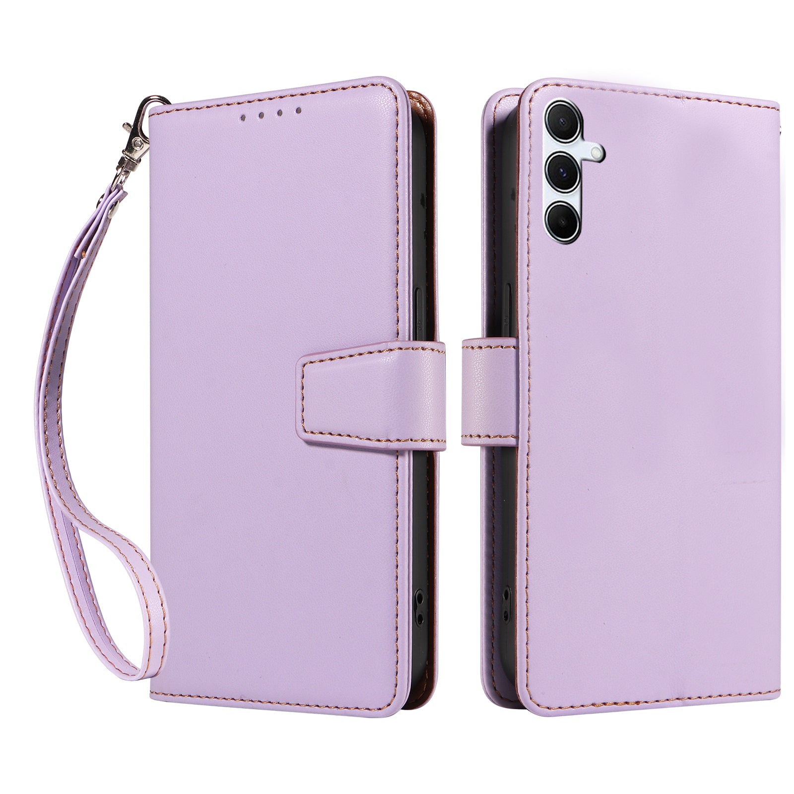 For Samsung Galaxy A16 4G / 5G Case RFID Blocking PU Leather Wallet Flip Phone Cover with Wrist Strap - Lavender Purple For Samsung Galaxy A16 4G / 5G Case RFID Blocking PU Leather Wallet Flip Phone Cover with Wrist Strap - Lavender Purple